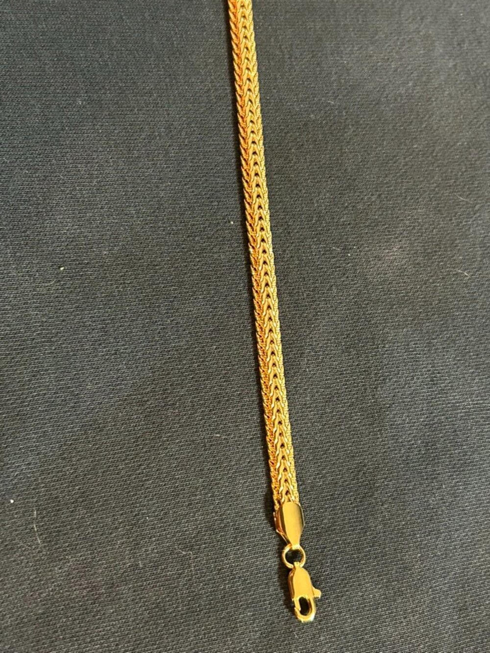 Men's 24K Gold Plated Foxtail Chain Necklace Woven Wheat Franco Link Heavy Duty